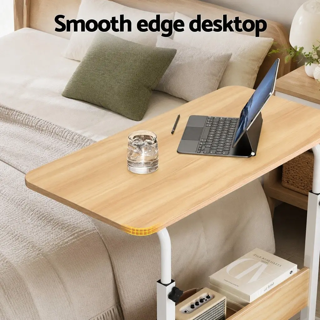 Portable Laptop Desk Sit Stand Height Adjustable Workstation with Caster Wheels