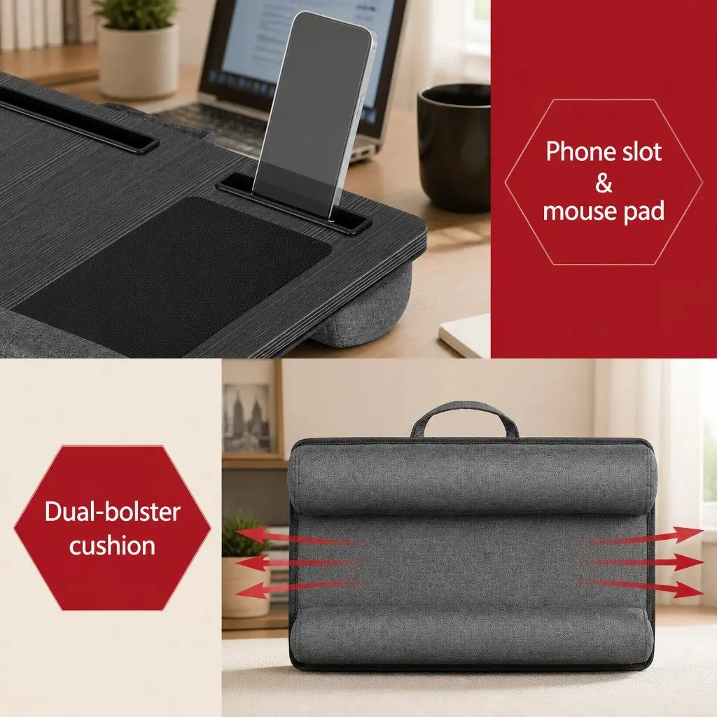 Lap Desk Portable Laptop Stand 55CM Black