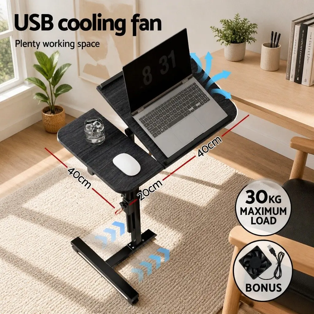 Laptop Desk Stand Adjustable Height 60cm Swivel Tilting Black