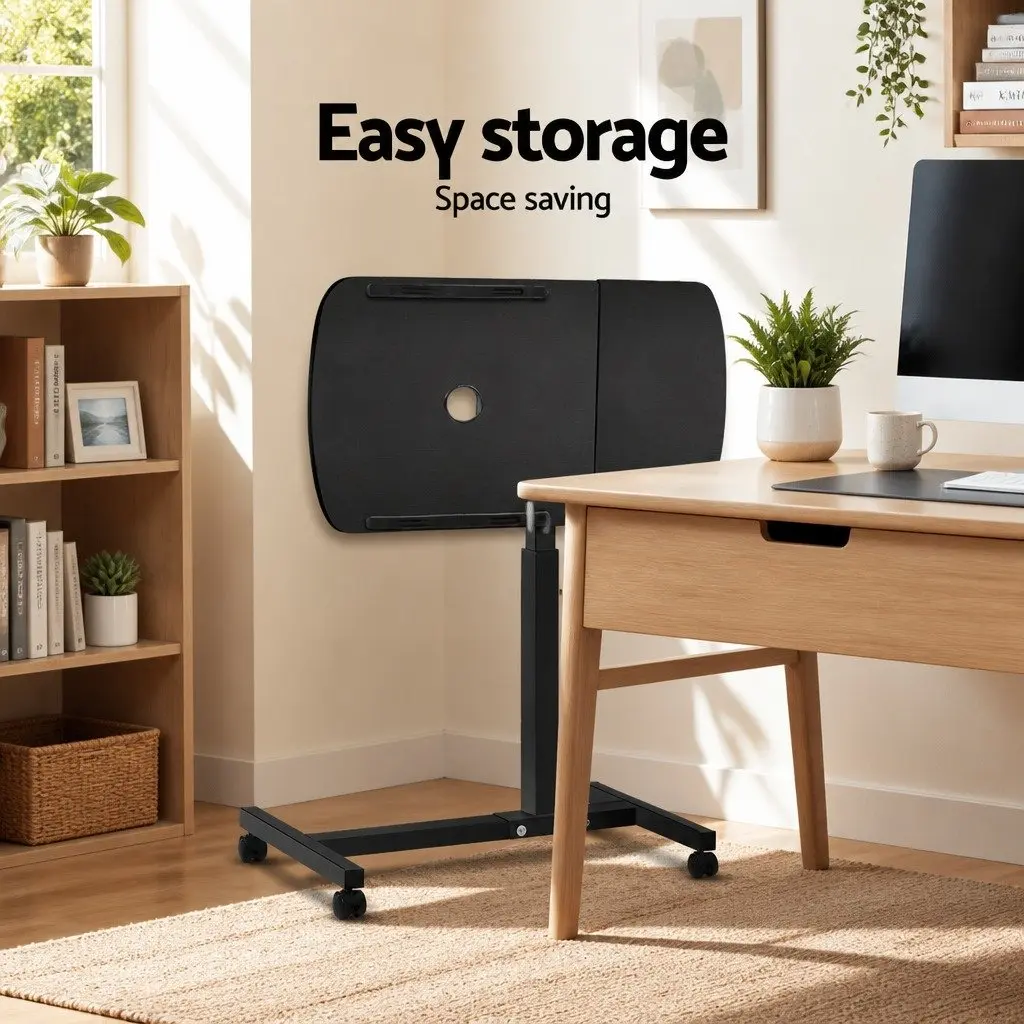 Laptop Desk Stand Adjustable Height 60cm Swivel Tilting Black