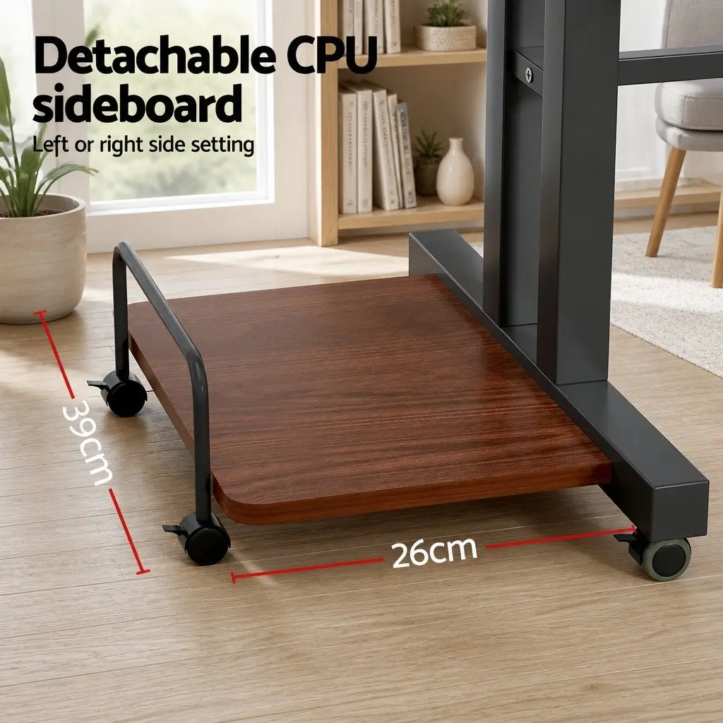 Mobile Twin Laptop Desk Adjustable Height Tilt Portable Standing Work Table