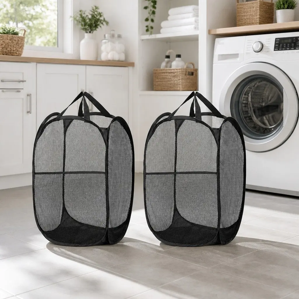 Foldable Laundry Basket Hamper Set of 2