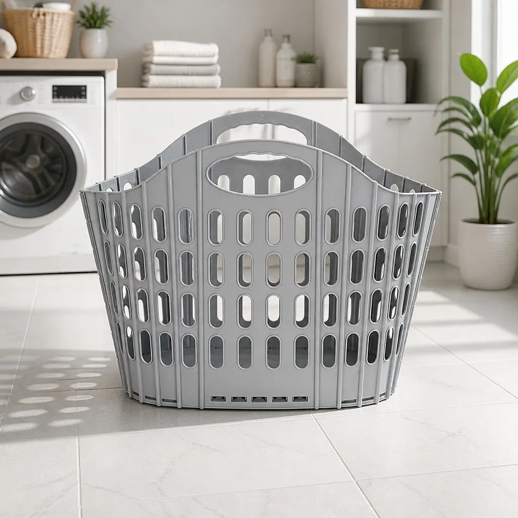 Foldable Laundry Basket Large Capacity Clothes Storage Organiser Grey