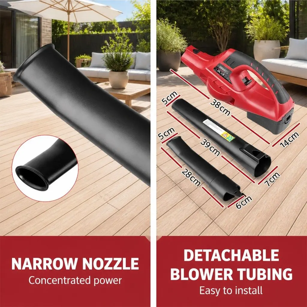 Cordless Leaf Blower 20V Lithium Battery Electric Garden Tool 2-Speed Black