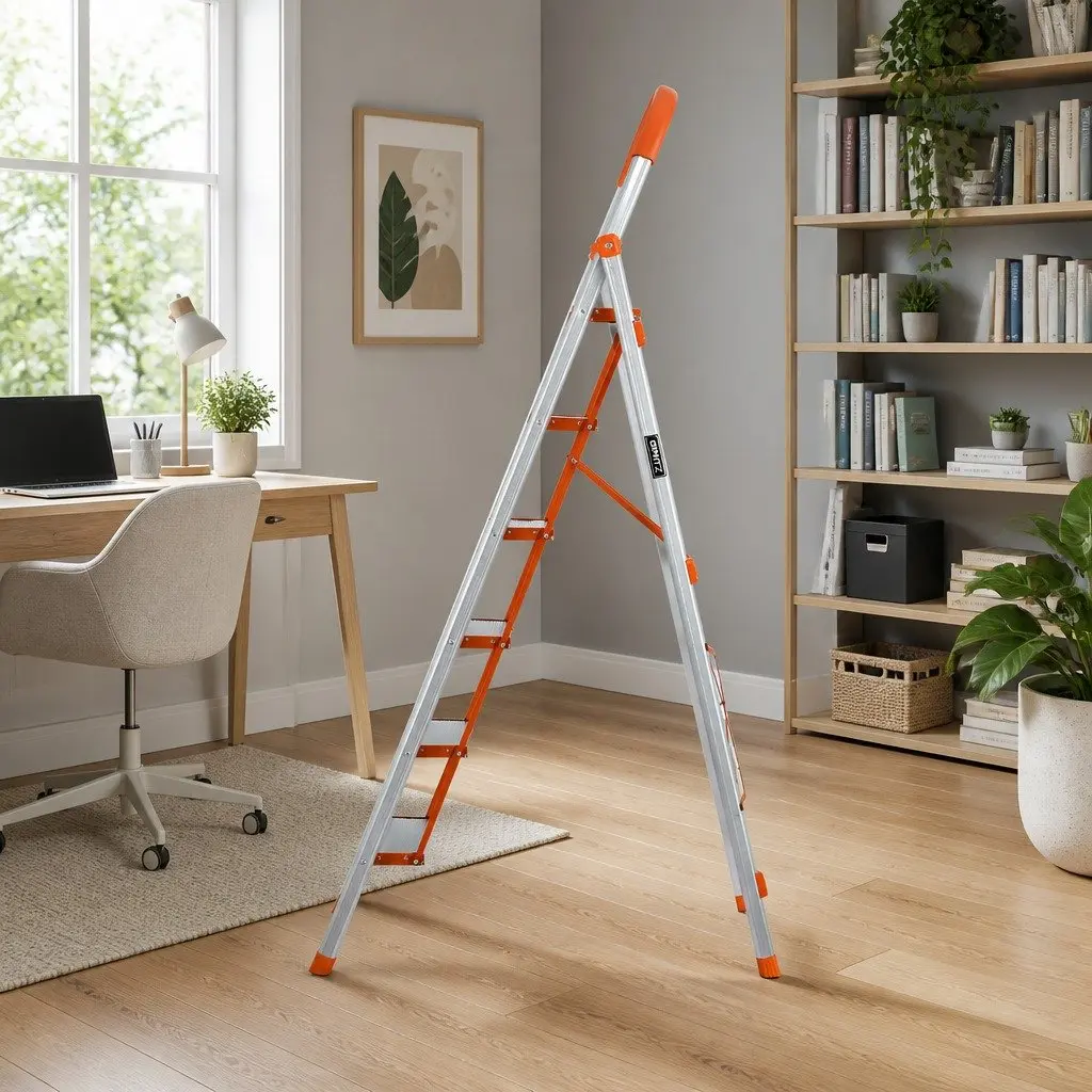 6 Step Ladder Aluminium Multi-Purpose Non-Slip 1885cm Silver