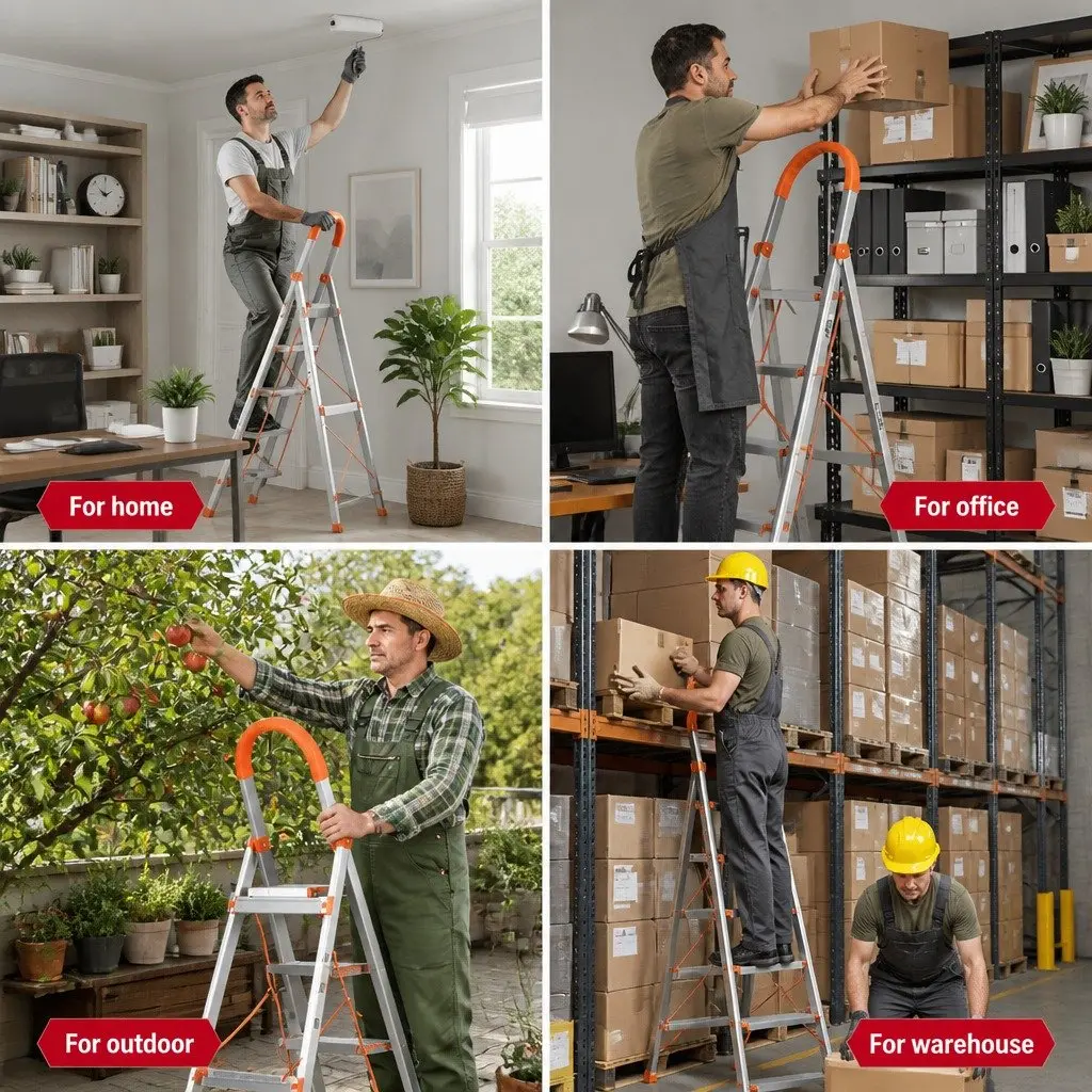 6 Step Ladder Aluminium Multi-Purpose Non-Slip 1885cm Silver