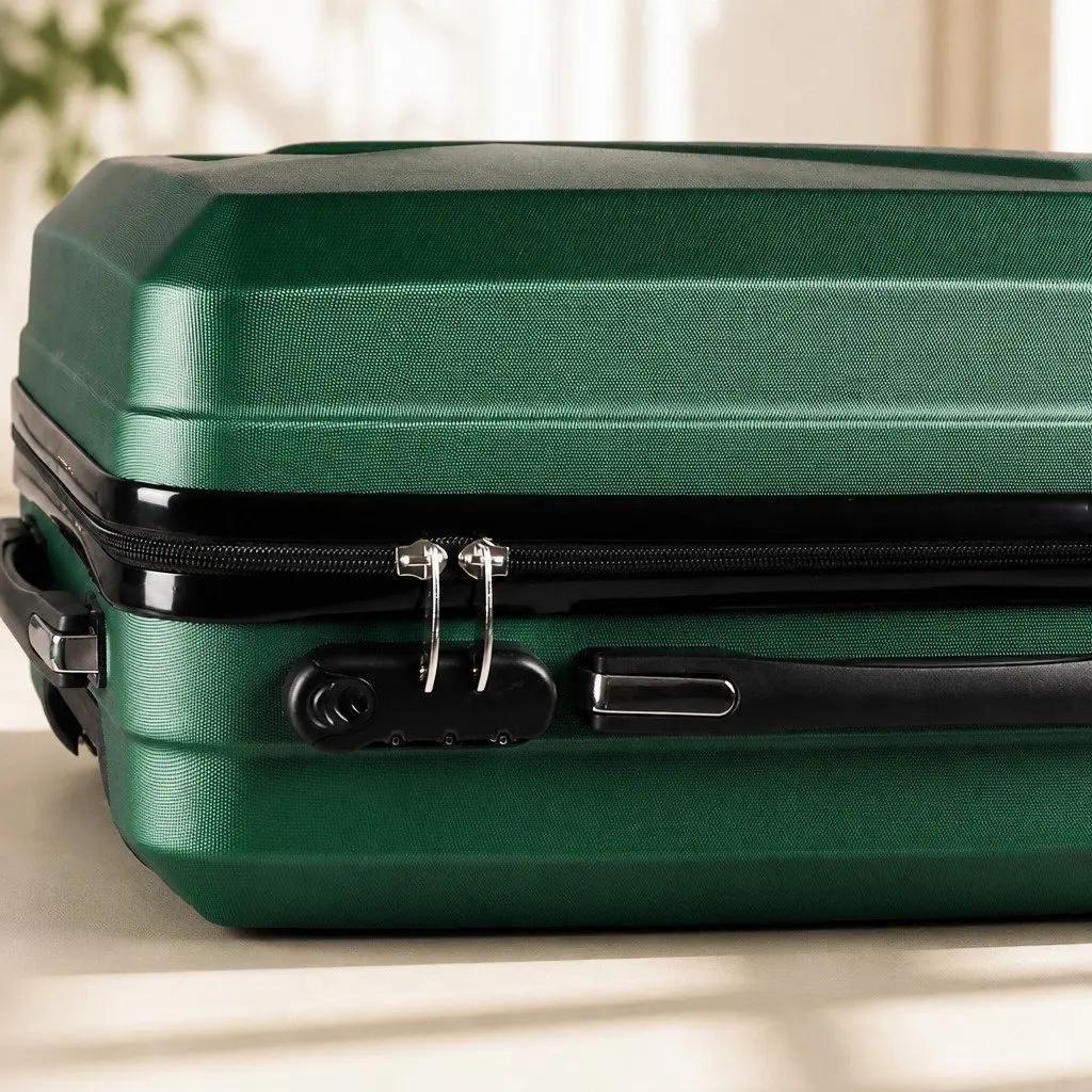 Luggage Set Travel Suitcase 20" Vanity Bag 12" Carry-On Trolley Green