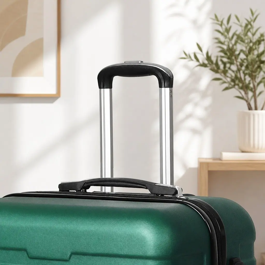 20 Inch Carry On Luggage Case Green Hard Shell Suitcase