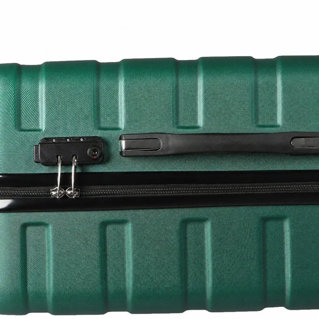 20 Inch Carry On Luggage Case Green Hard Shell Suitcase