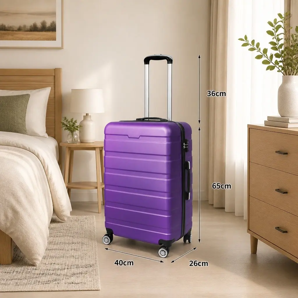 Hard Shell Suitcase 24 Inch Travel Bag Purple