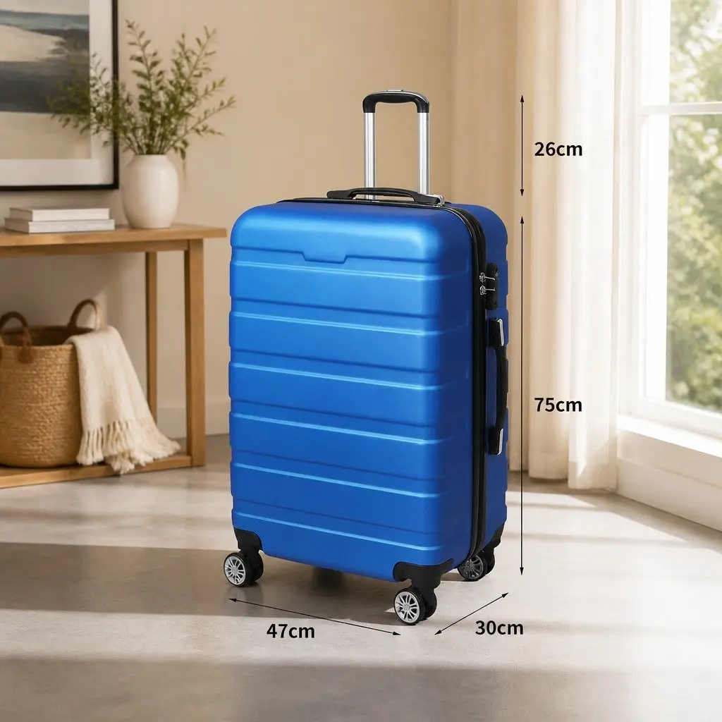 28 Inch Hard Shell Spinner Luggage Suitcase Travel Trolley Case Blue