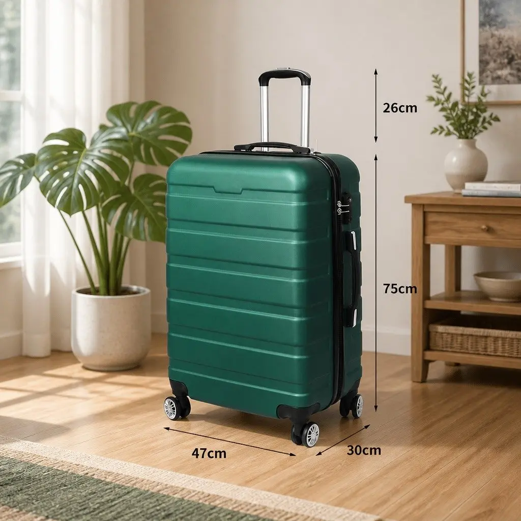 28 Inch Luggage Suitcase Hard Case Travel Trolley Cabin Bag Green