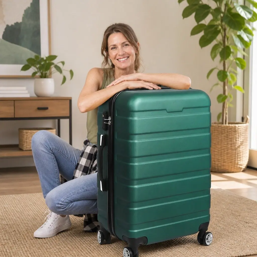 28 Inch Luggage Suitcase Hard Case Travel Trolley Cabin Bag Green