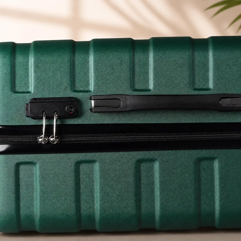 3 Piece Luggage Set Hard Shell Suitcase Travel Spinner Wheels Carry Handle Green