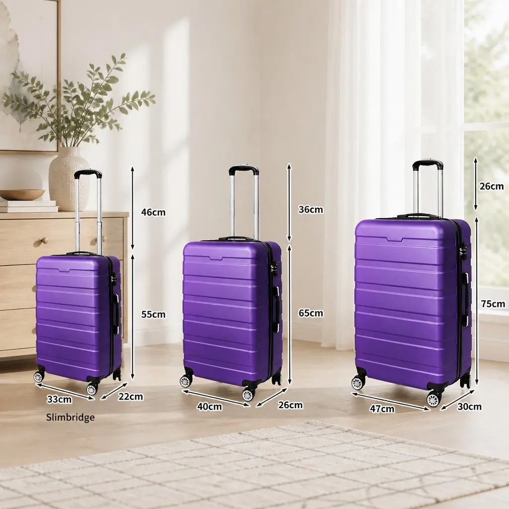 3PC Luggage Set Suitcase 20" 24" 28" Travel Trolley Spinner Wheels Combination