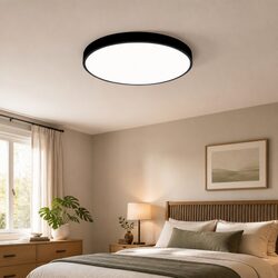 LED Ceiling Down Light 30W Ultra-Thin 5CM Flush Mount Panel Black Bedroom