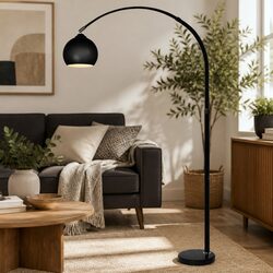Warm and Reliable Adjustable Floor Lamp in Black