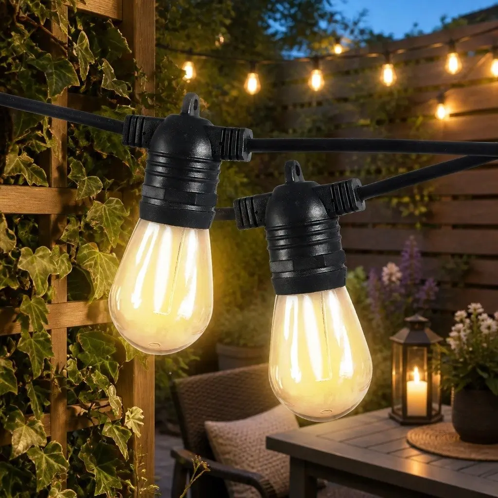 10M Festoon String Lights with Extra Bulb
