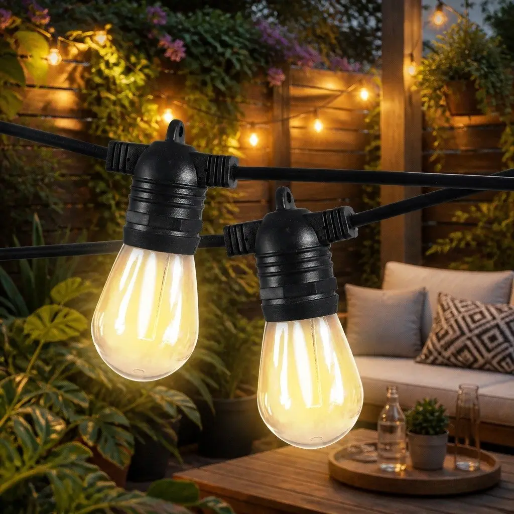 10M Festoon String Lights with Extra Bulb
