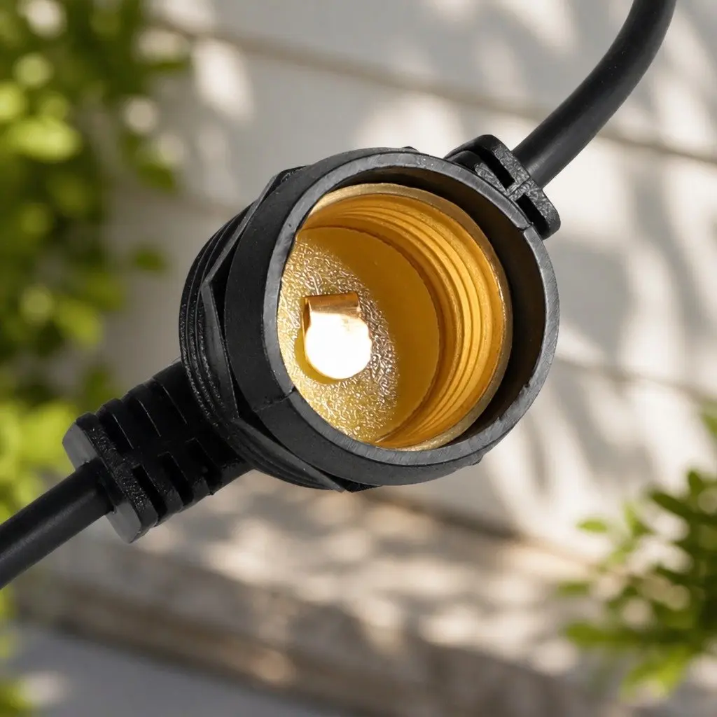 30M Festoon String Lights Warm White Outdoor Garden Patio 30 LED Bulbs