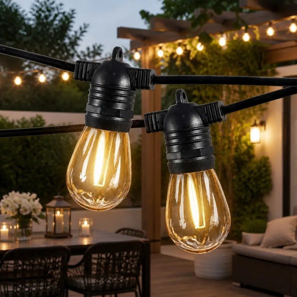 40M Festoon String Lights with Warm White Glow