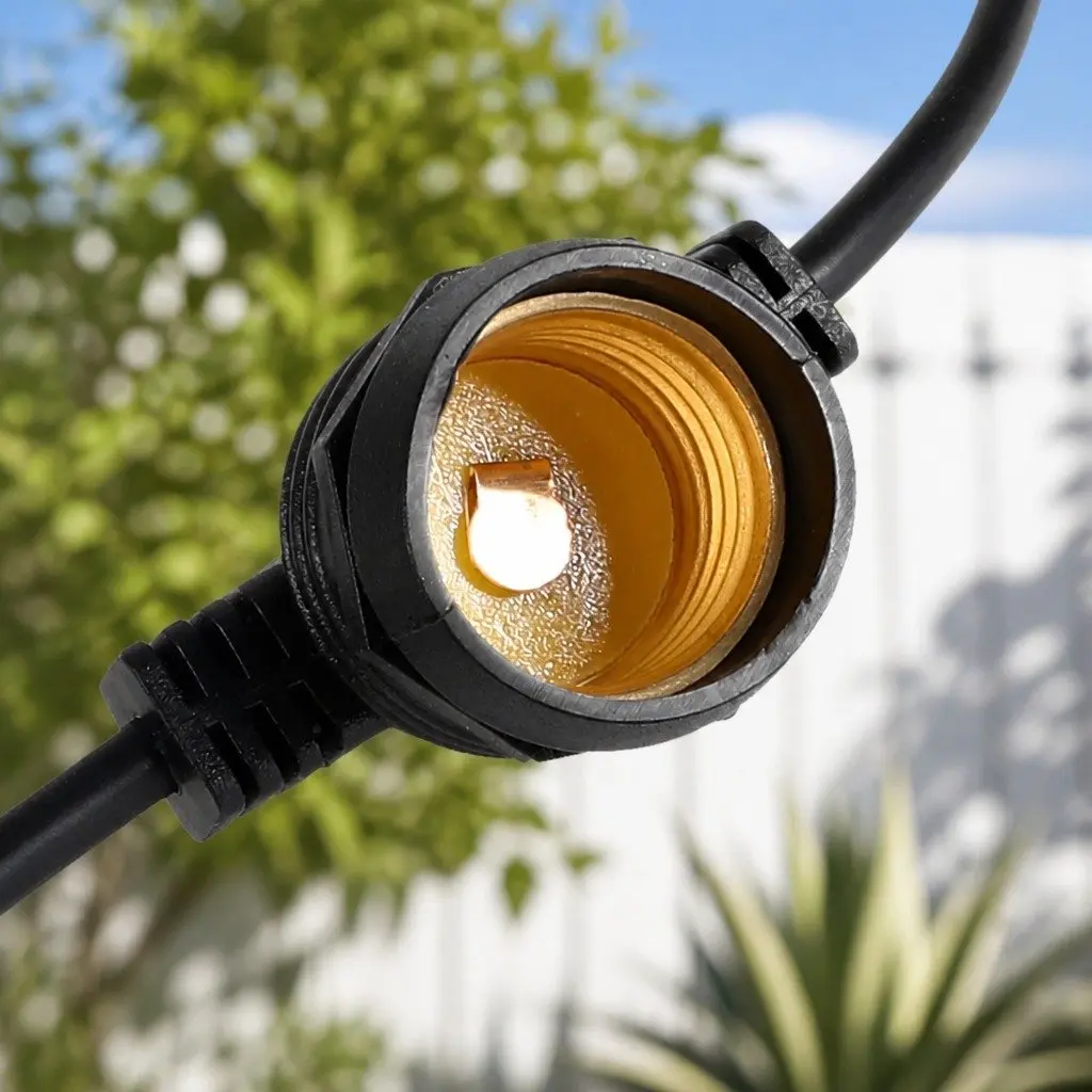 Festoon String Lights Outdoor Patio Garden 40M Warm White 40 Bulbs S14 LED