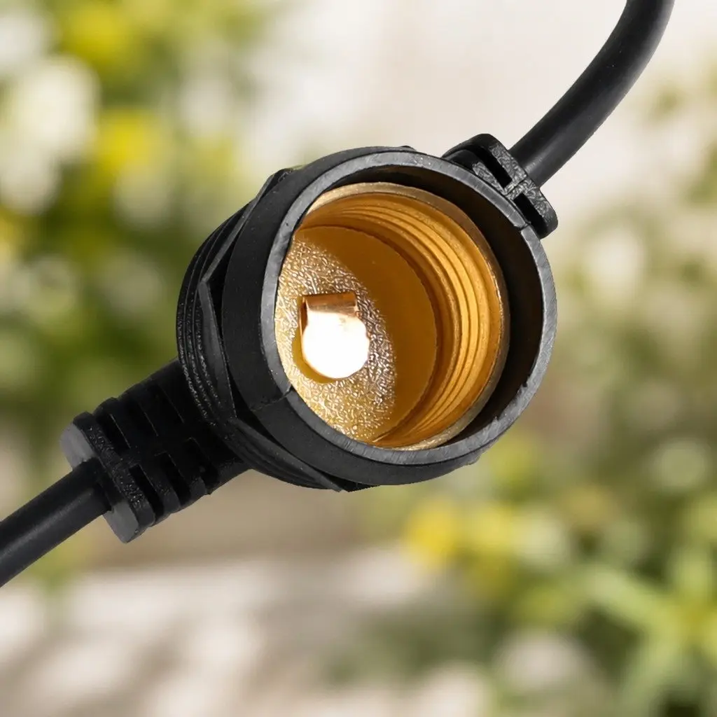 Festoon String Lights 50 Bulbs Outdoor Patio Decor Warm White LED 50M Length
