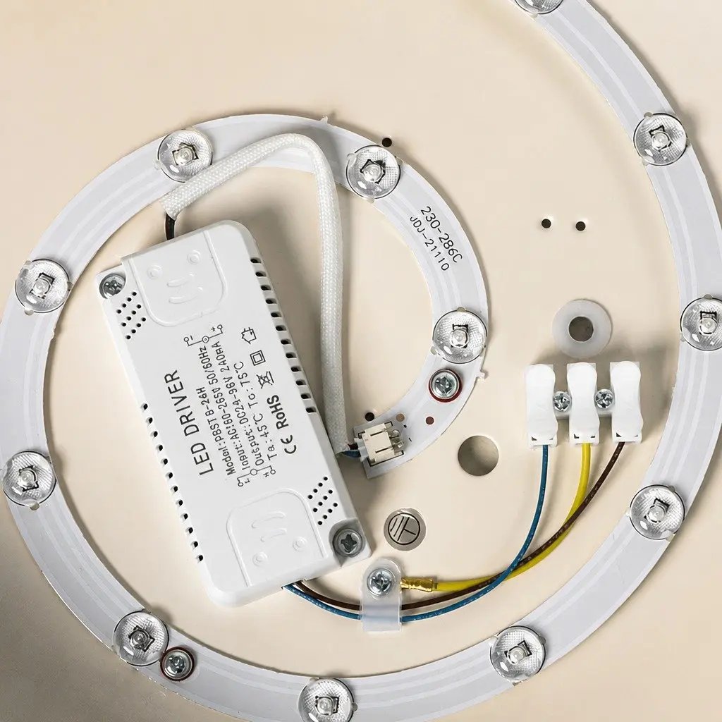 LED Ceiling Light 60W 3-Colour Temperature 40cm White Round Flush Mount Fixture