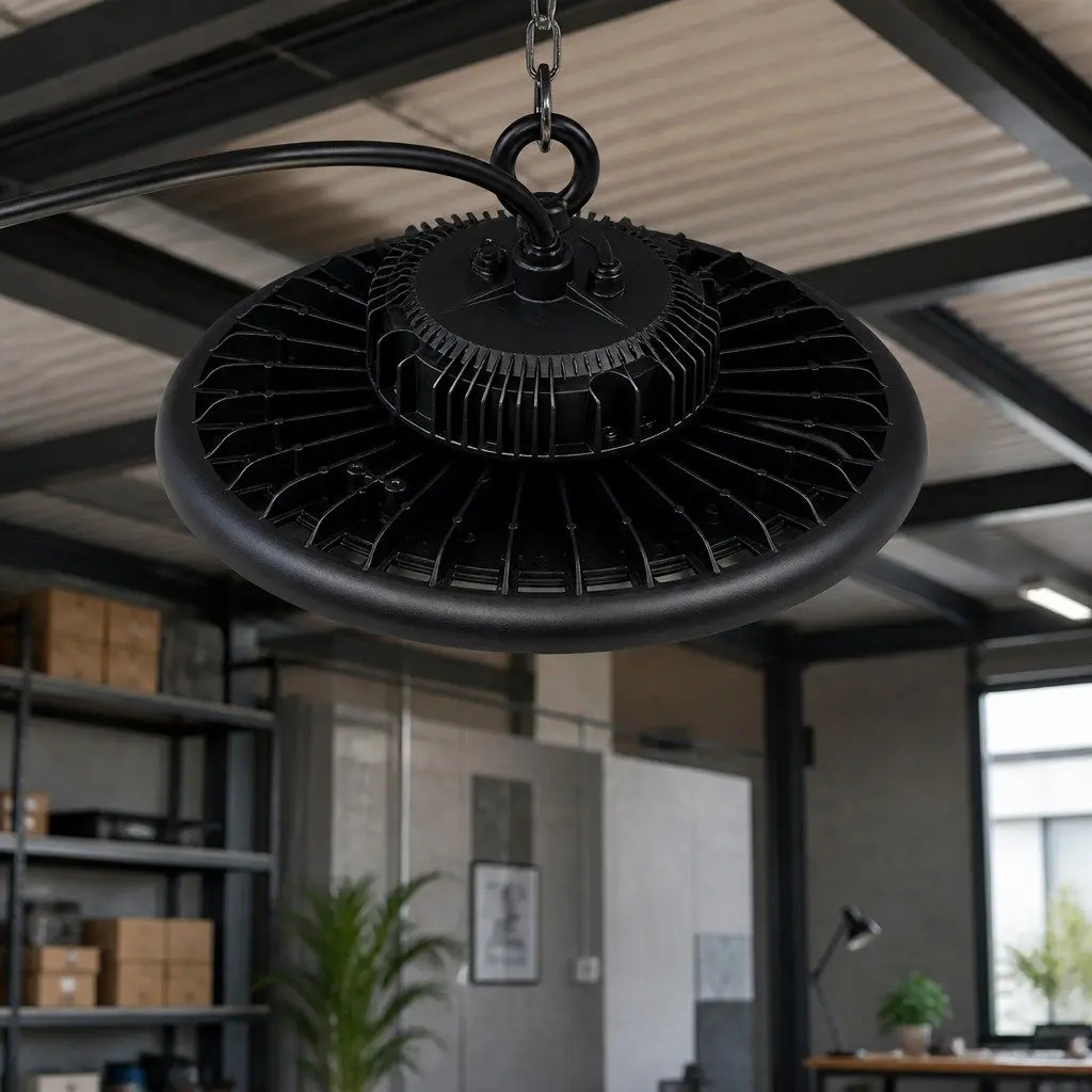 100W UFO High Bay LED Light Commercial Warehouse Workshop Gym Black