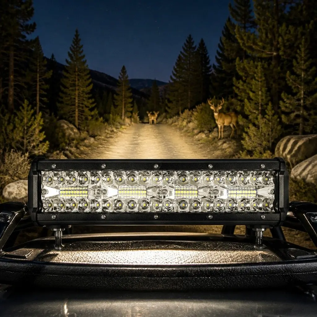 LED Light Bar 240W Combo Beam Spot Flood Work Driving Lamp Black 23.5cm