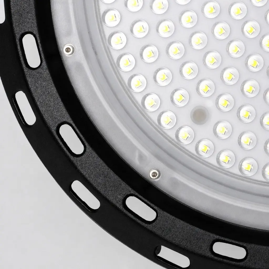 UFO High Bay LED Light 200W Bright Lighting for Commercial Warehouse Workshop Gym Black