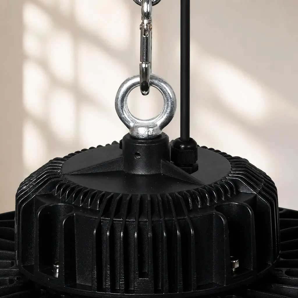UFO High Bay LED Light 200W Bright Lighting for Commercial Warehouse Workshop Gym Black