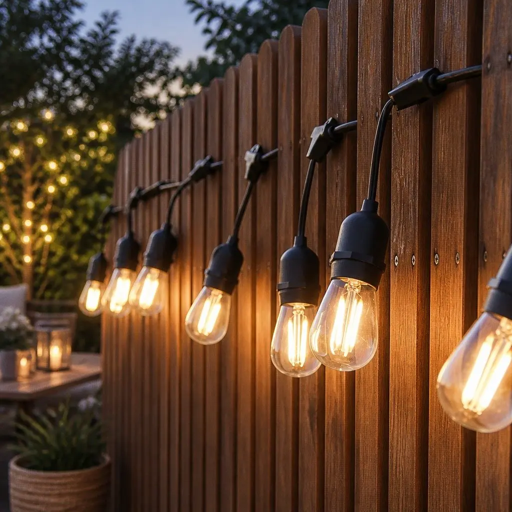 LED Festoon String Lights Outdoor Garden Patio 30M Warm White IP44 Waterproof