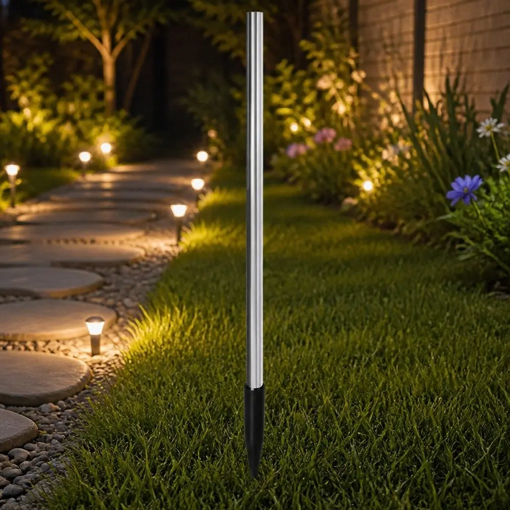 Solar Lawn Lights 8LED Outdoor Garden Pathway Stake Lights Warm White Auto On