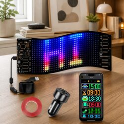 Programmable LED Matrix Panel Car Sign 5V USB Powered APP Control Customizable