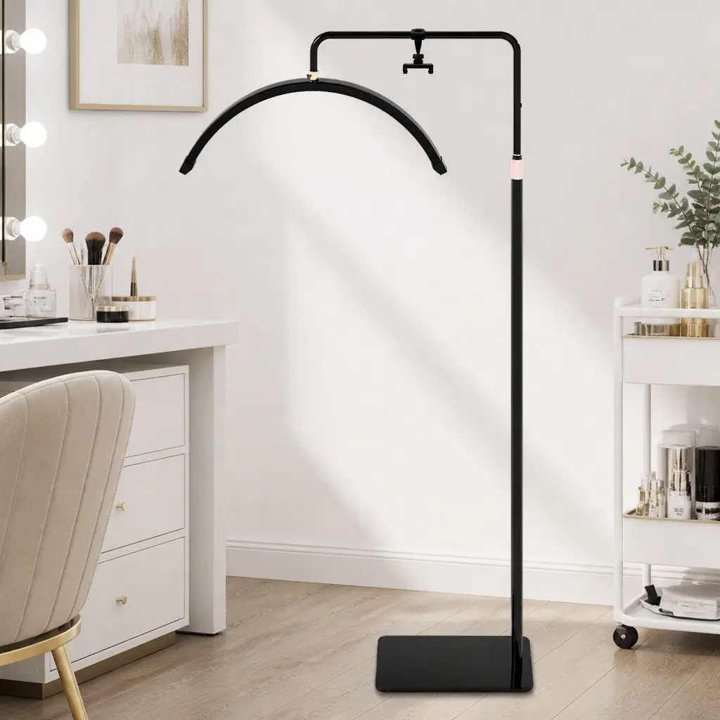 LED Lash Light Half Moon Floor Lamp for Beauty Salon Tattoo Makeup Adjustable