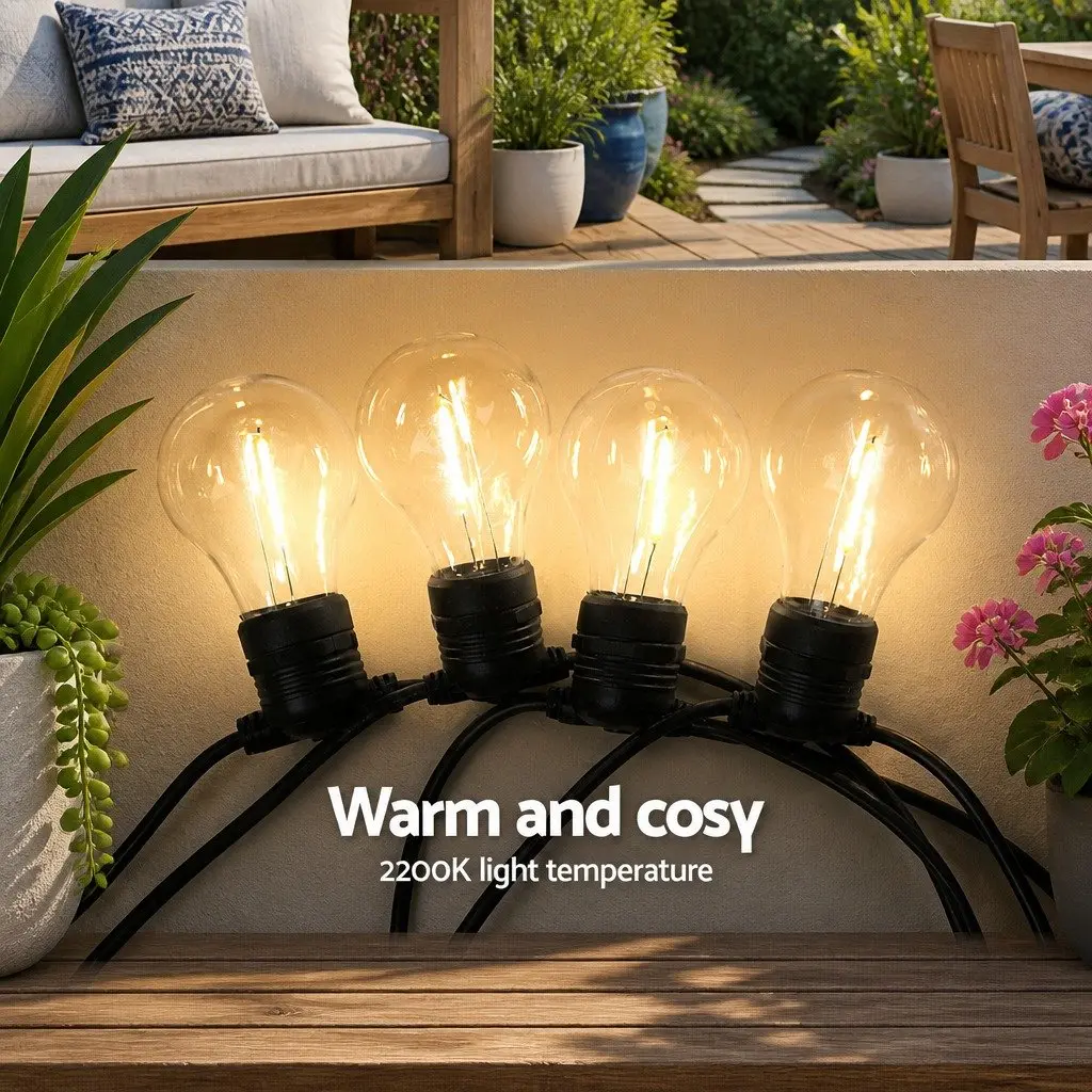 77m Festoon String Lights Warm White Outdoor Wedding Garden Party Decorations