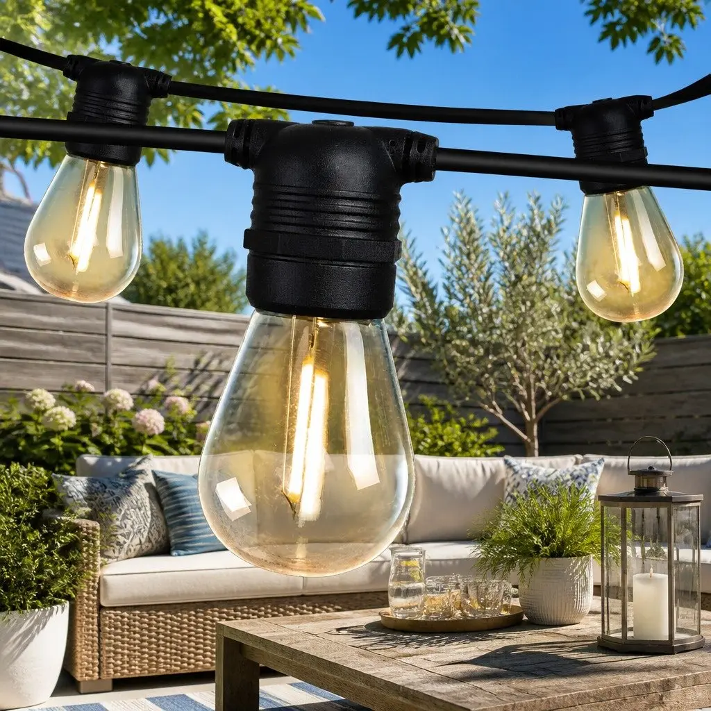Festoon String Lights Warm White 23m Outdoor Garden Wedding Party