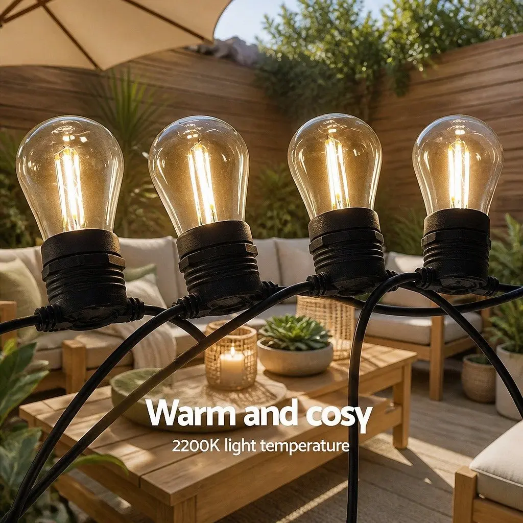 Festoon String Lights Warm White 32m Outdoor Wedding Party Garden