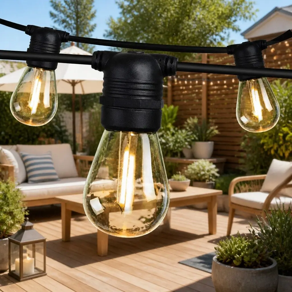 Festoon String Lights Warm White 32m Outdoor Wedding Party Garden