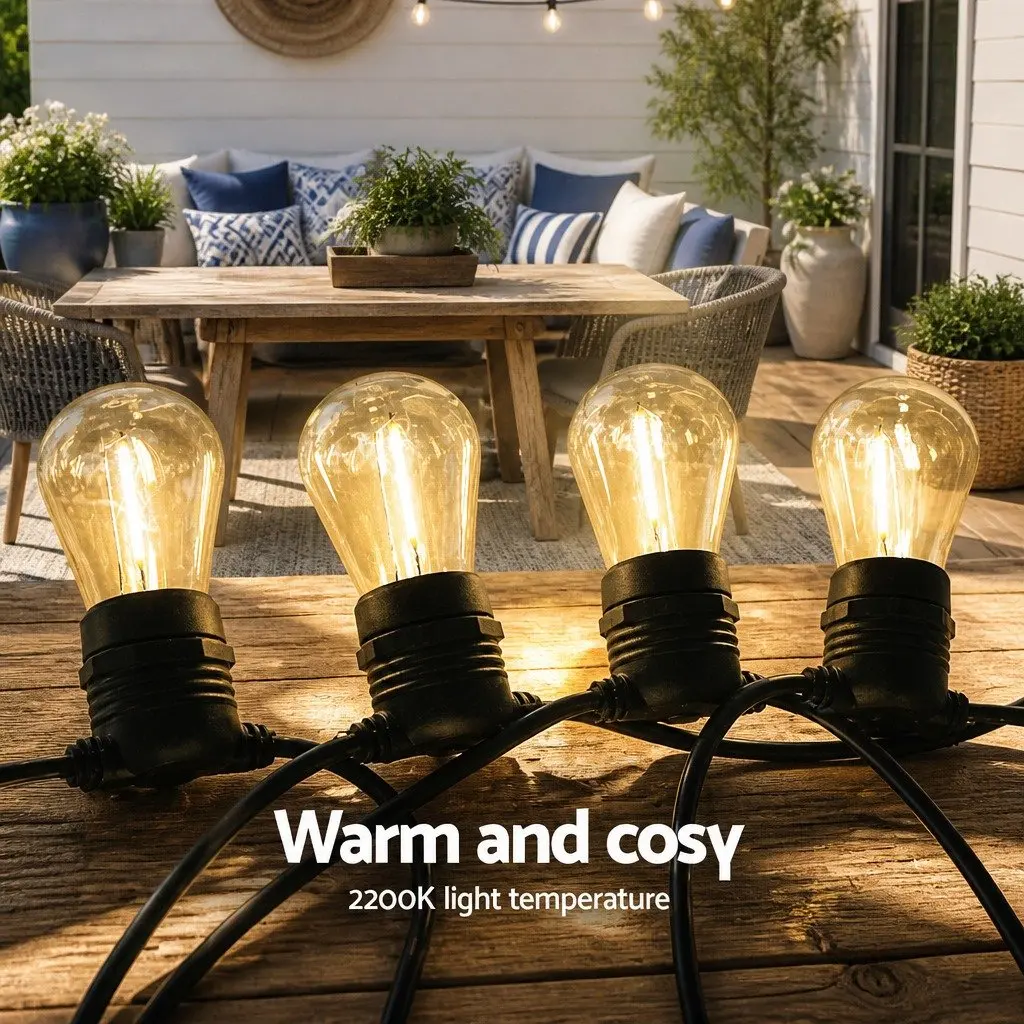 LED Festoon String Lights Outdoor Wedding Party 59m Warm White
