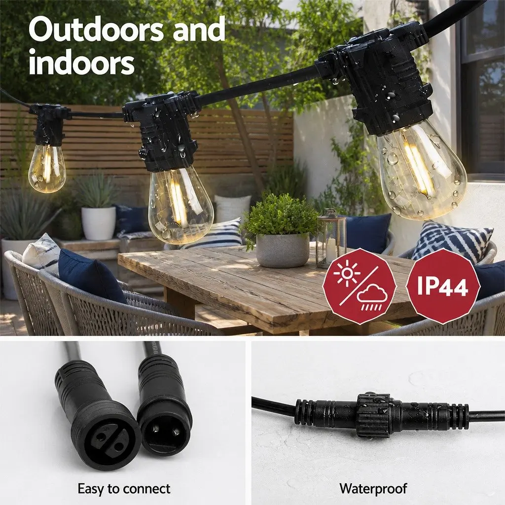 LED Festoon String Lights Outdoor Wedding Party 59m Warm White
