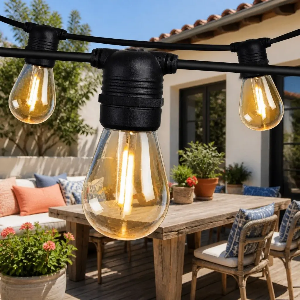 LED Festoon String Lights Outdoor Wedding Party 59m Warm White