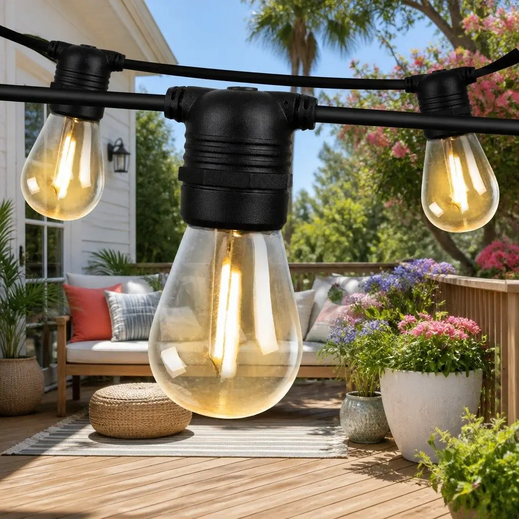 86m Festoon String Lights with Warm White Glow
