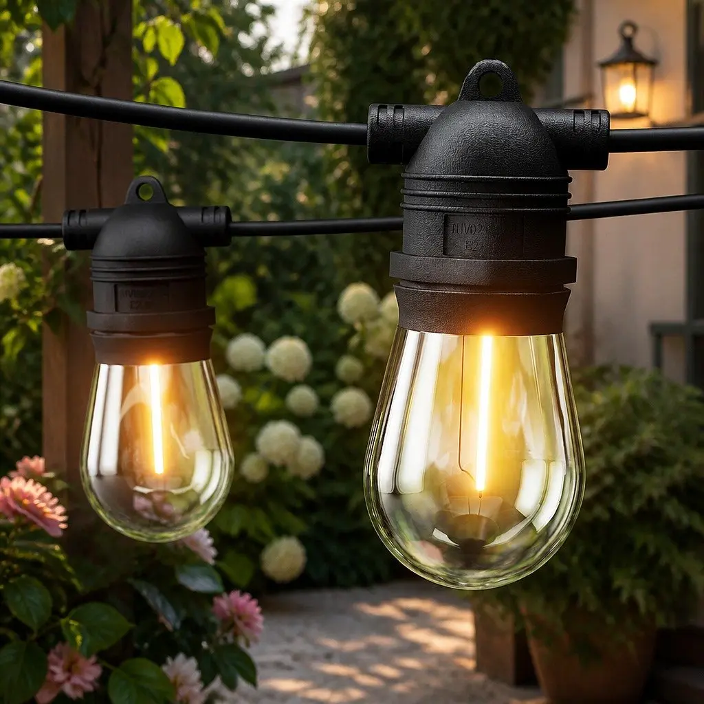 String Lights Warm White Festoon 55m Outdoor Decoration for Christmas Party