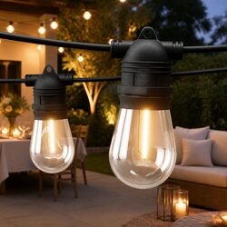 Affordable 64m Festoon Lights with 70 Warm White Bulbs