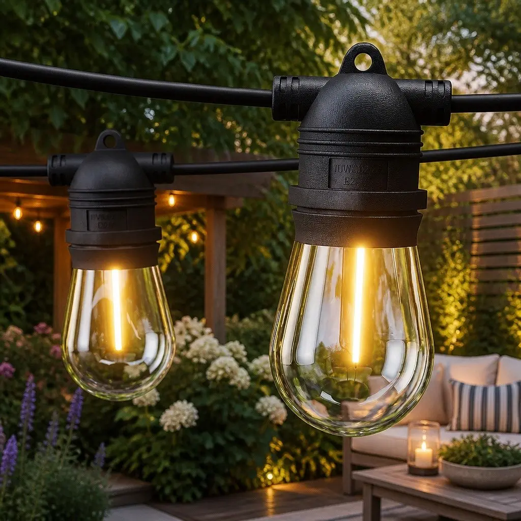 Festoon Lights Warm White 64m 70 Bulbs Indoor Outdoor Garden Party Decoration