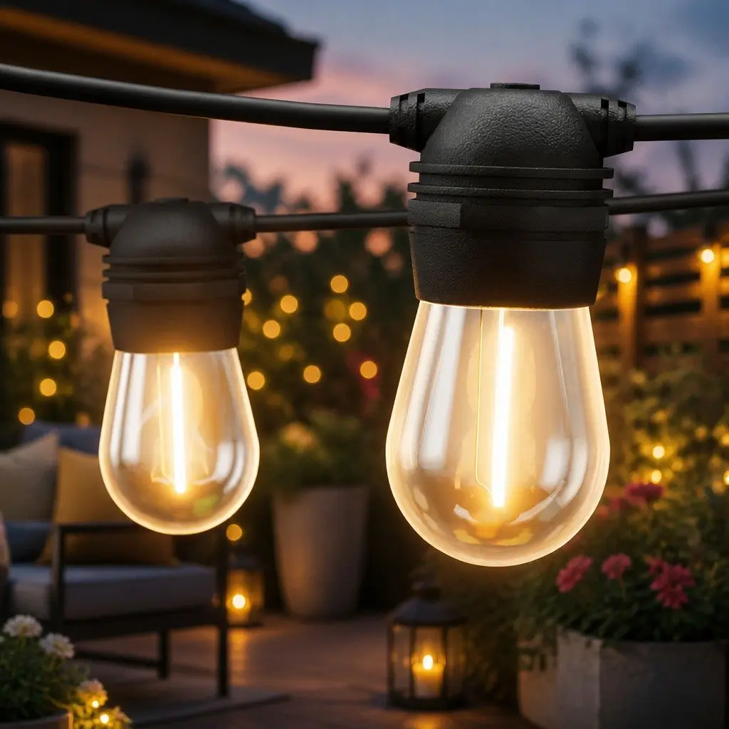 32m Solar Festoon String Lights for Year-Round Use