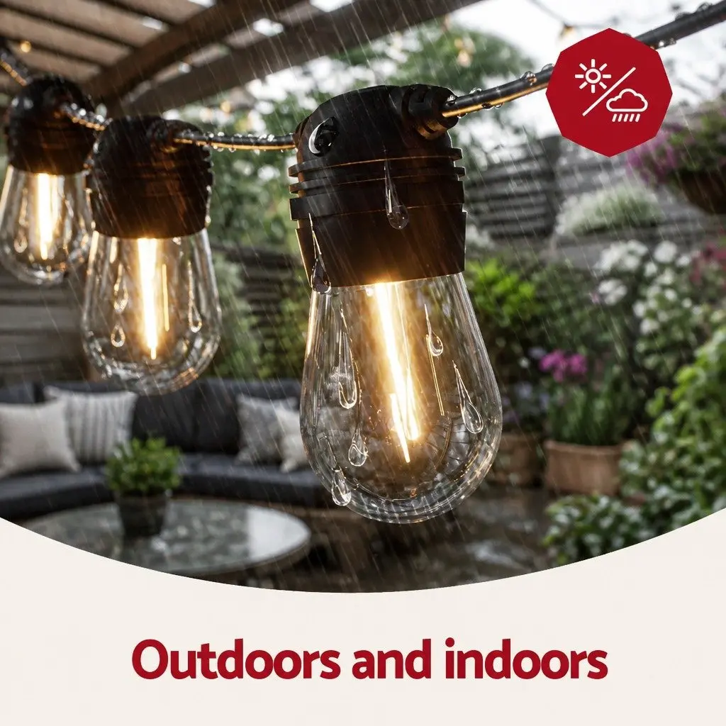 59m Solar Festoon String Lights for Year-Round Use