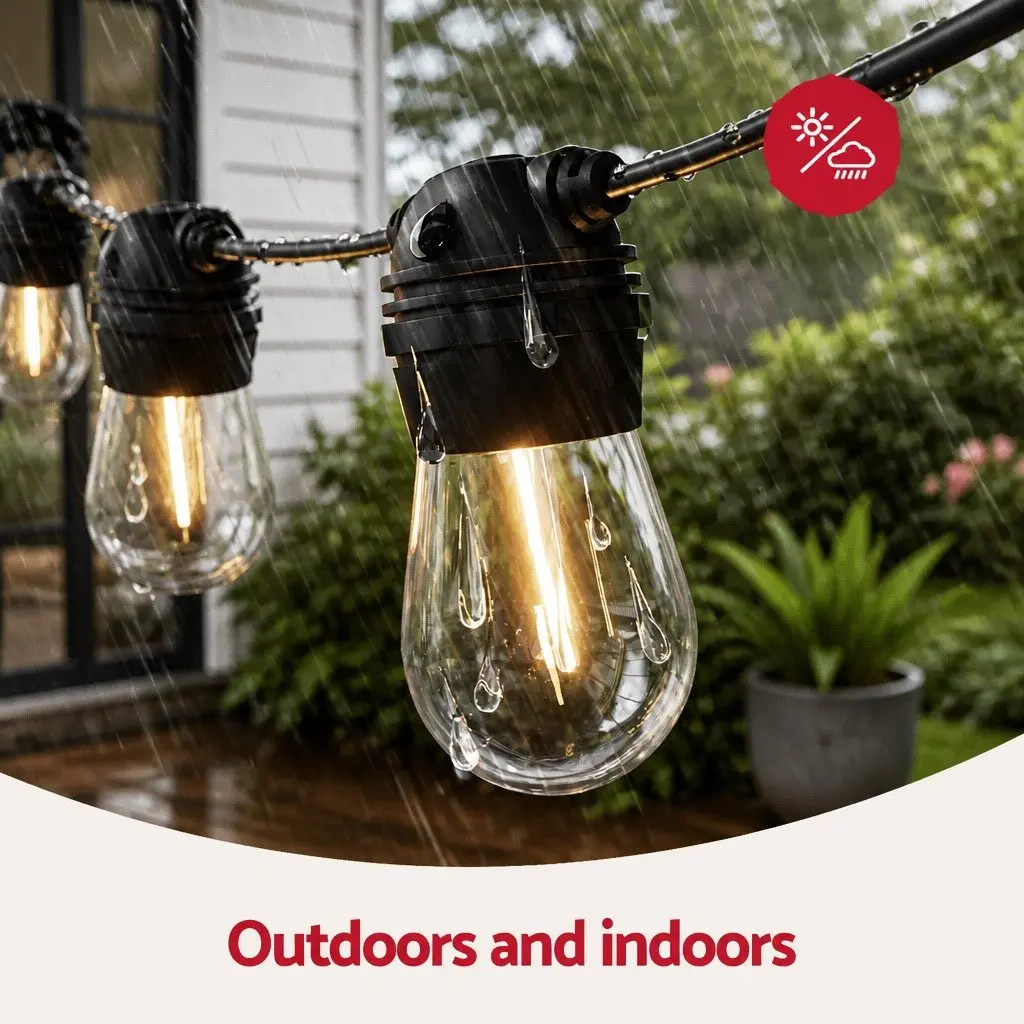 68m Solar Festoon String Lights with 70 Bulbs